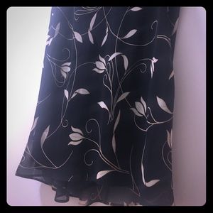 Floral Pattern Flare Pencil Skirt